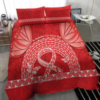 Personalised In September We Wear Red Bedding Set Polynesia Blood Cancer Awareness