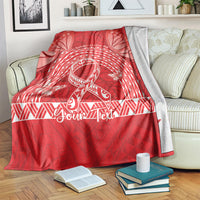 Personalised In September We Wear Red Blanket Polynesia Blood Cancer Awareness