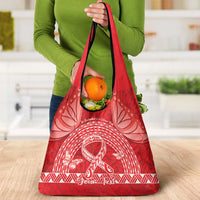 Personalised In September We Wear Red Grocery Bag Polynesia Blood Cancer Awareness