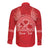 Personalised In September We Wear Red Long Sleeve Button Shirt Polynesia Blood Cancer Awareness