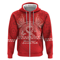Personalised In September We Wear Red Zip Hoodie Polynesia Blood Cancer Awareness