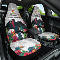 Kiribati Independence Day Car Seat Cover Frigatebird Mix Tropical Flowers - White Style LT14 One Size White - Polynesian Pride