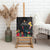 Kiribati Independence Day Canvas Wall Art Frigatebird Mix Tropical Flowers - Black Style