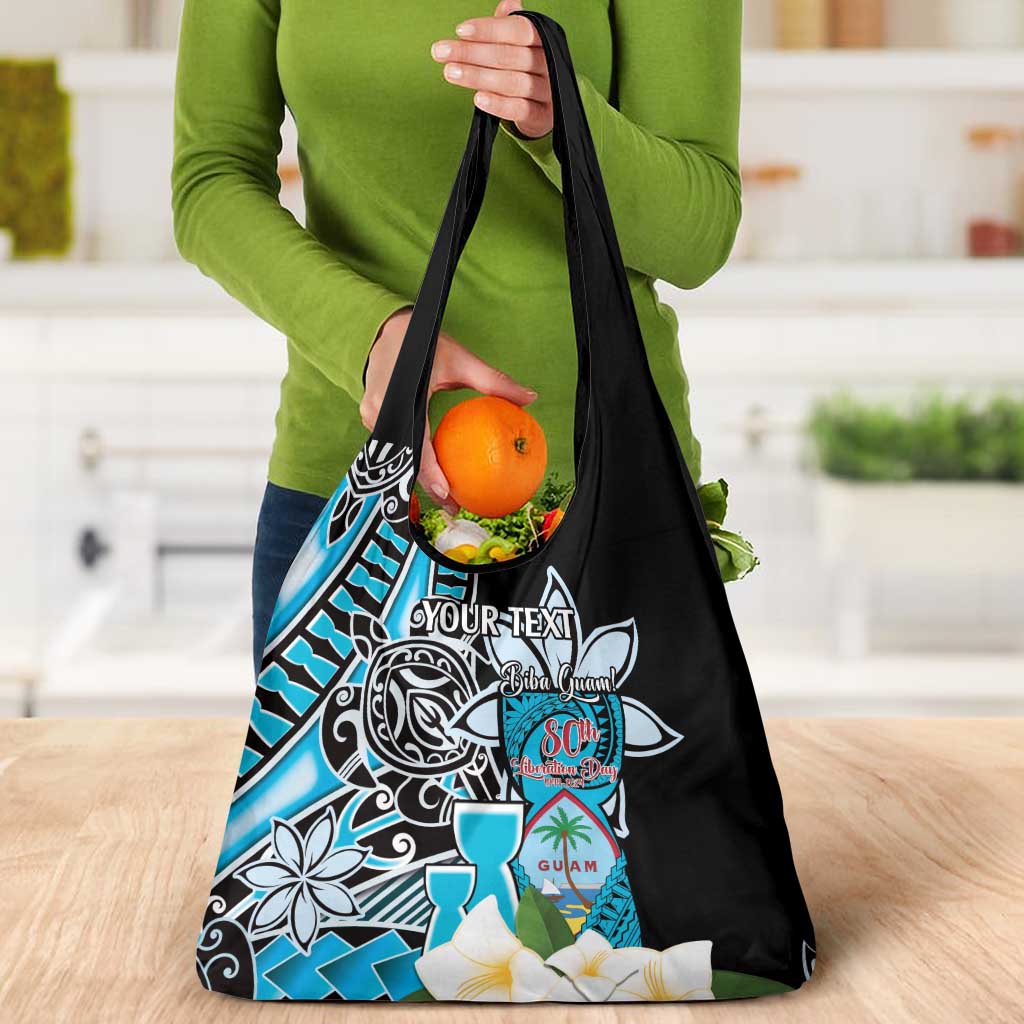 Personalised Guam Liberation Day Grocery Bag Chamorro Latte Stone With Guasali Flowers