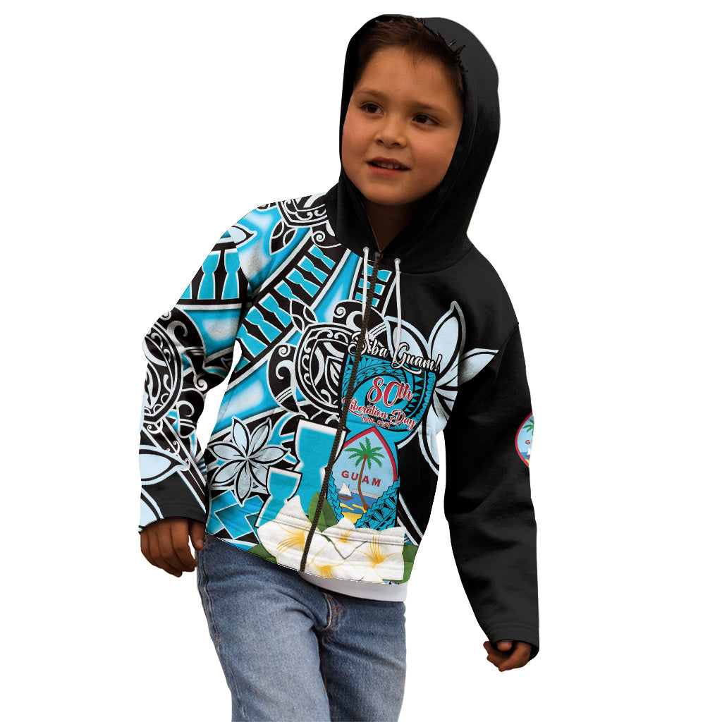 Personalised Guam Liberation Day Kid Hoodie Chamorro Latte Stone With Guasali Flowers