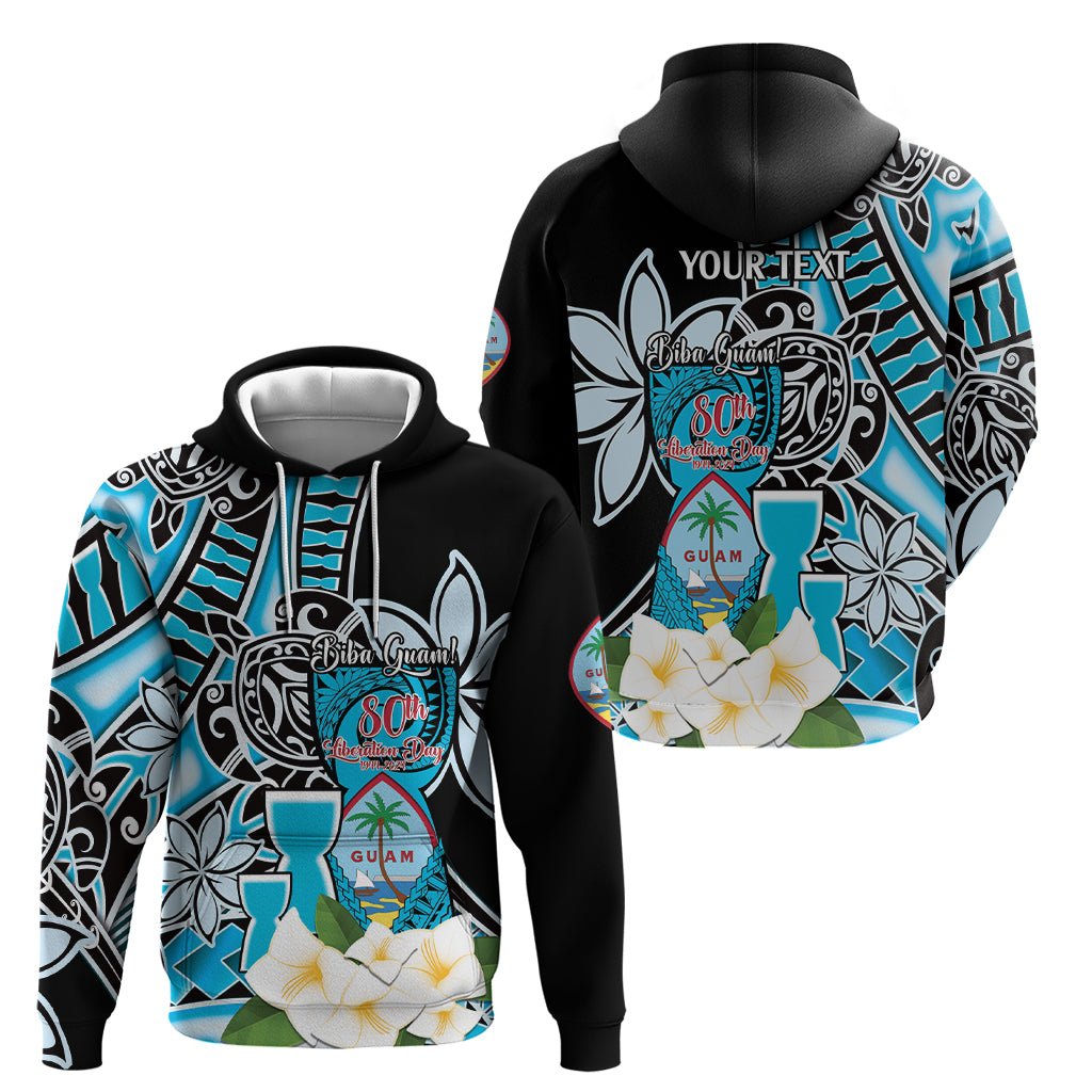 Personalised Guam Liberation Day Zip Hoodie Chamorro Latte Stone With Guasali Flowers