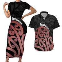 New Zealand Mangopare Tamanako Couples Matching Short Sleeve Bodycon Dress and Hawaiian Shirt Aotearoa Maori
