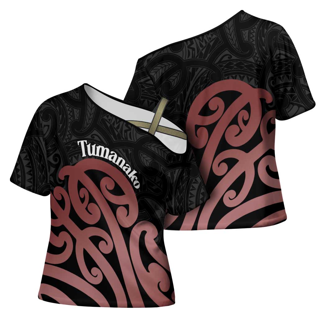 New Zealand Mangopare Tamanako Cross Shoulder Shirt Aotearoa Maori - Polynesian Pride