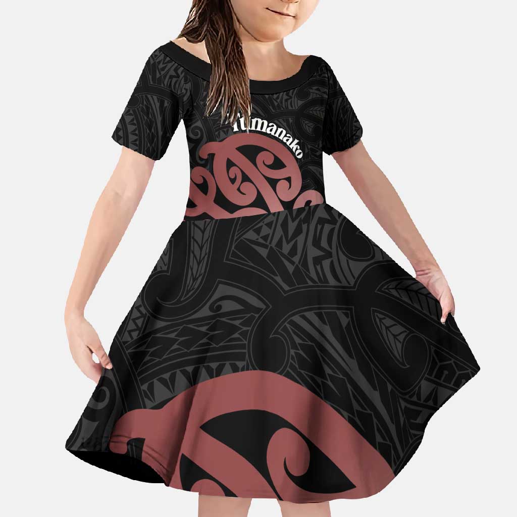 New Zealand Mangopare Tamanako Family Matching Long Sleeve Bodycon Dress and Hawaiian Shirt Aotearoa Maori