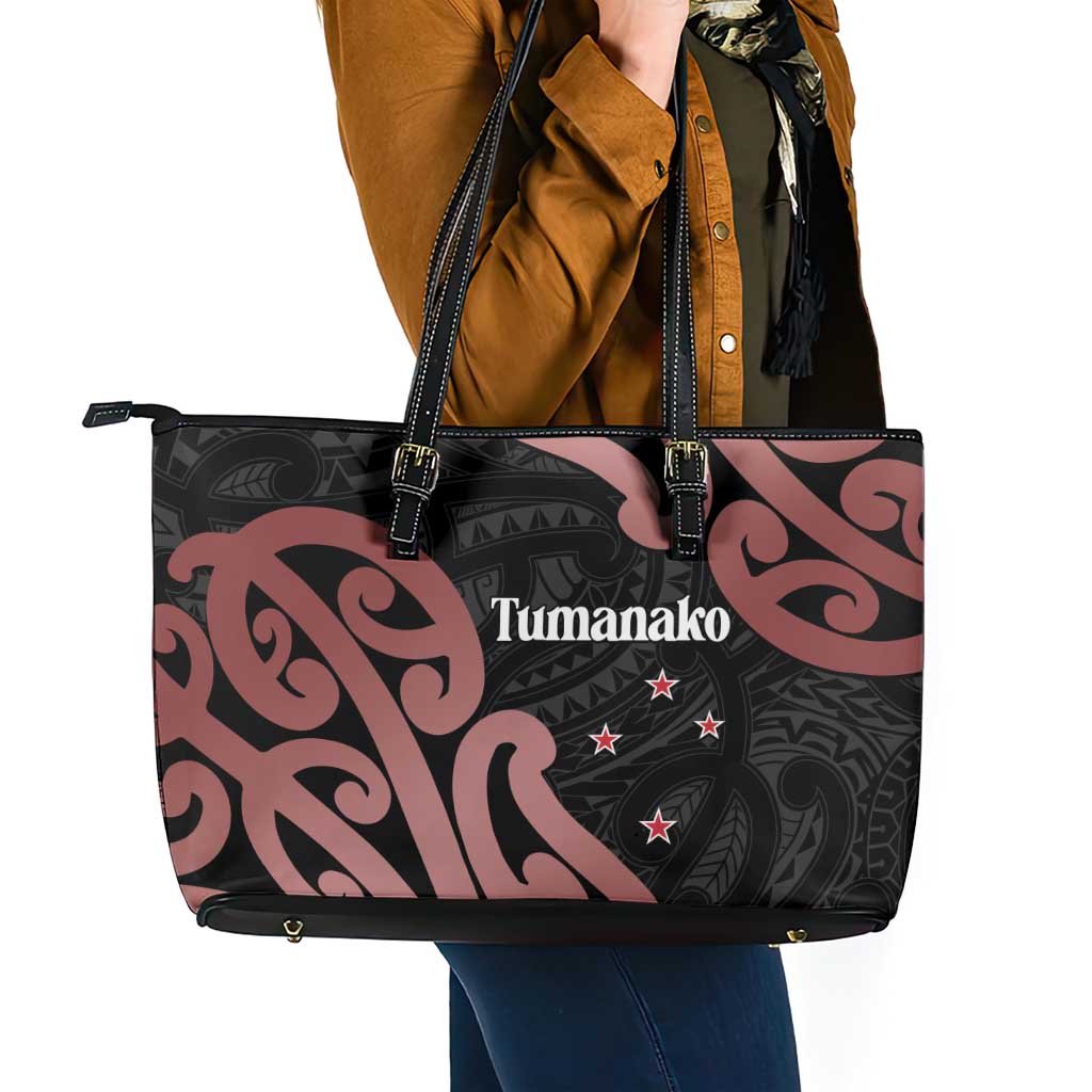 New Zealand Mangopare Tamanako Leather Tote Bag Aotearoa Maori