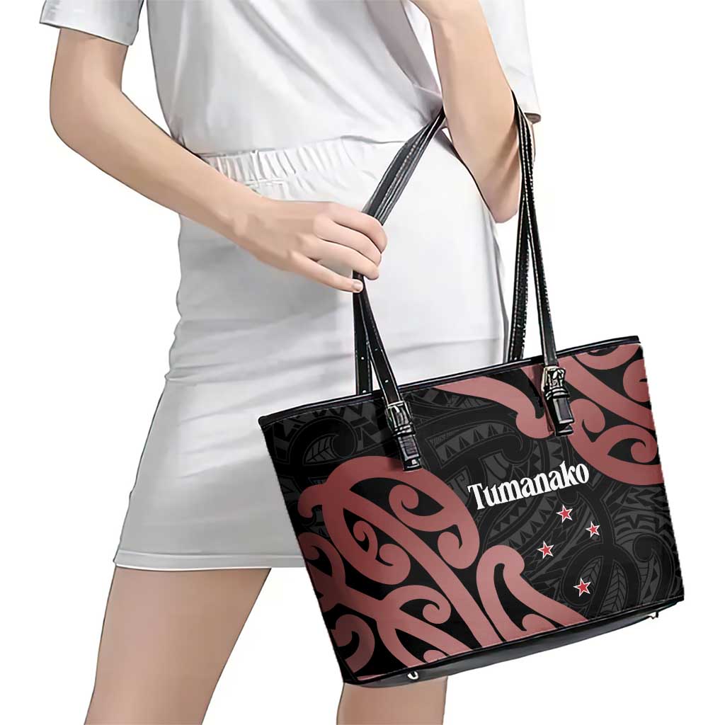 New Zealand Mangopare Tamanako Leather Tote Bag Aotearoa Maori