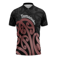 New Zealand Mangopare Tamanako Zipper Polo Shirt Aotearoa Maori - Polynesian Pride