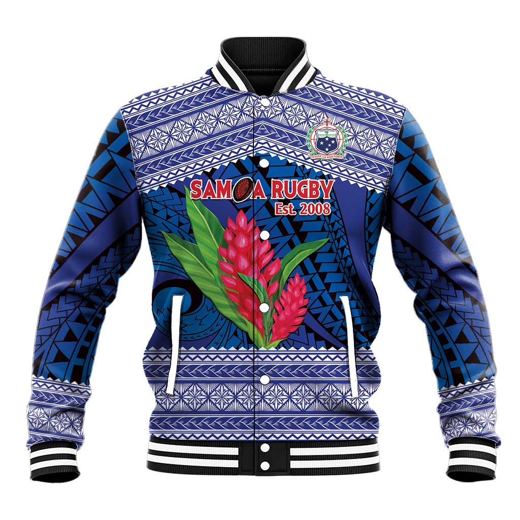 Custom Samoa Rugby Baseball Jacket 2024 Go Champions Samoan Gingers LT14 Unisex Blue - Polynesian Pride