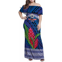 Custom Samoa Rugby Family Matching Off Shoulder Maxi Dress and Hawaiian Shirt 2024 Go Champions Samoan Gingers