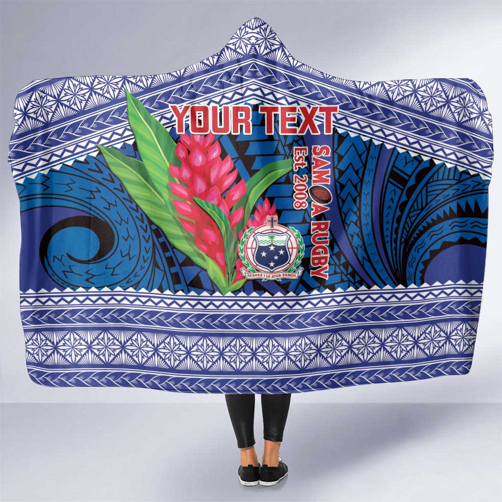 Custom Samoa Rugby Hooded Blanket 2024 Go Champions Samoan Gingers LT14 One Size Blue - Polynesian Pride