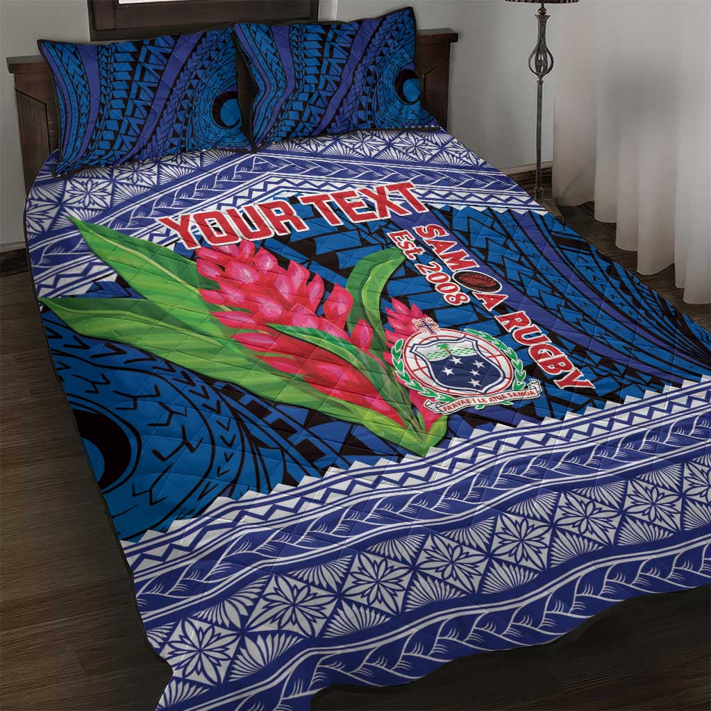 Custom Samoa Rugby Quilt Bed Set 2024 Go Champions Samoan Gingers LT14 Blue - Polynesian Pride