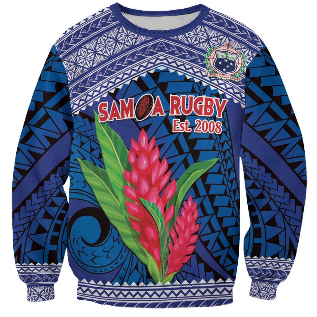 Custom Samoa Rugby Sweatshirt 2024 Go Champions Samoan Gingers LT14 Unisex Blue - Polynesian Pride