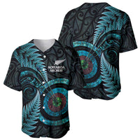 New Zealand Archery Baseball Jersey Aotearoa Silver Fern Maori - Polynesian Pride