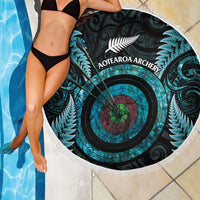 New Zealand Archery Beach Blanket Aotearoa Silver Fern Maori - Polynesian Pride