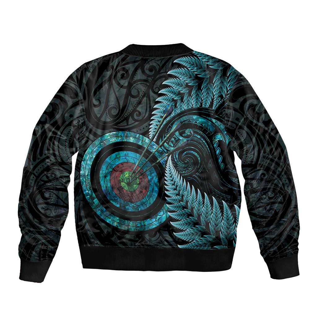 New Zealand Archery Bomber Jacket Aotearoa Silver Fern Maori - Polynesian Pride