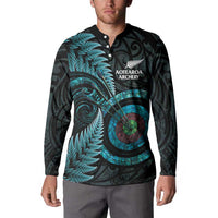 New Zealand Archery Button Sweatshirt Aotearoa Silver Fern Maori - Polynesian Pride