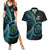 New Zealand Archery Couples Matching Summer Maxi Dress and Hawaiian Shirt Aotearoa Silver Fern Maori - Polynesian Pride