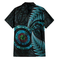 New Zealand Archery Family Matching Off The Shoulder Long Sleeve Dress and Hawaiian Shirt Aotearoa Silver Fern Maori - Polynesian Pride