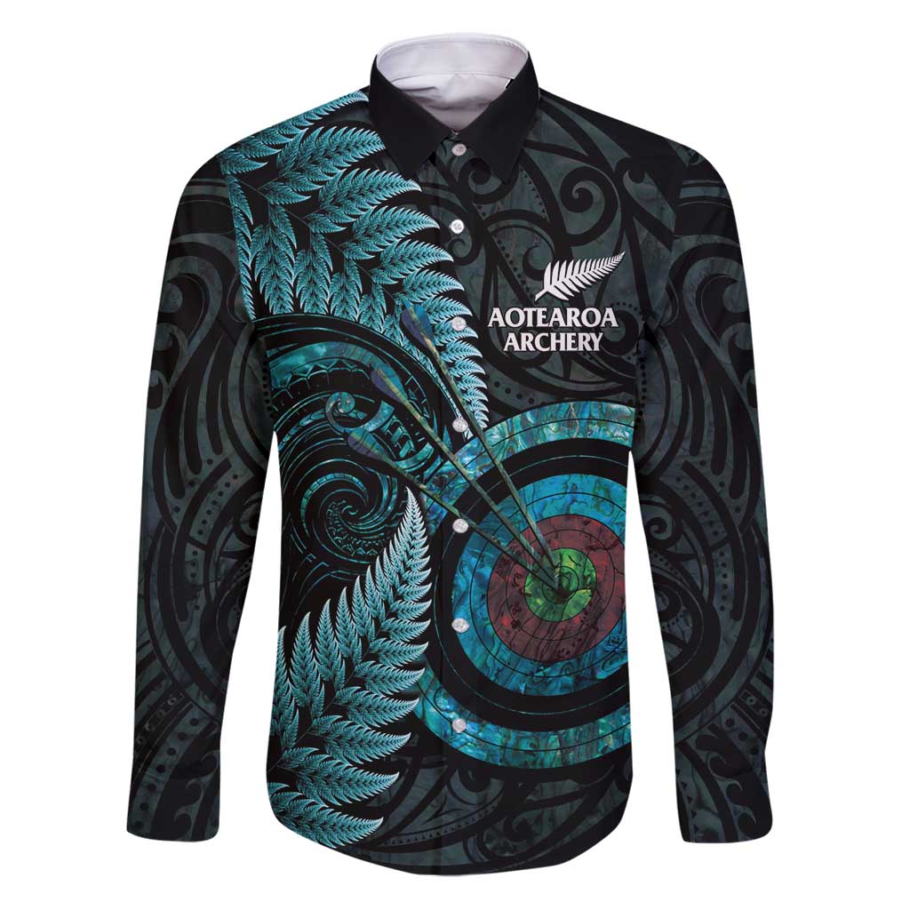 New Zealand Archery Family Matching Puletasi and Hawaiian Shirt Aotearoa Silver Fern Maori - Polynesian Pride