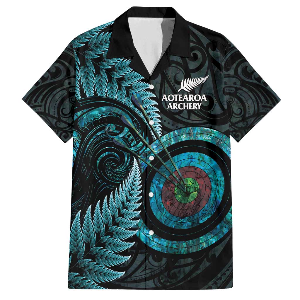 New Zealand Archery Family Matching Tank Maxi Dress and Hawaiian Shirt Aotearoa Silver Fern Maori - Polynesian Pride