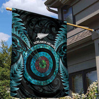 New Zealand Archery Garden Flag Aotearoa Silver Fern Maori - Polynesian Pride