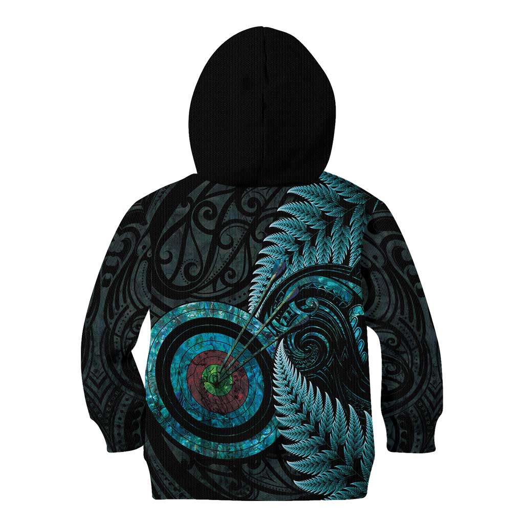 New Zealand Archery Kid Hoodie Aotearoa Silver Fern Maori - Polynesian Pride