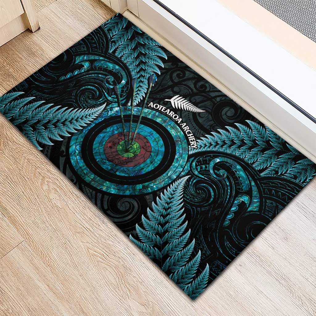 New Zealand Archery Rubber Doormat Aotearoa Silver Fern Maori - Polynesian Pride
