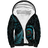 New Zealand Archery Sherpa Hoodie Aotearoa Silver Fern Maori - Polynesian Pride