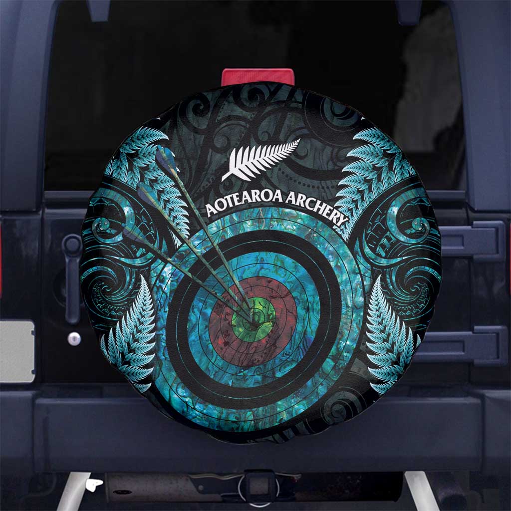 New Zealand Archery Spare Tire Cover Aotearoa Silver Fern Maori - Polynesian Pride