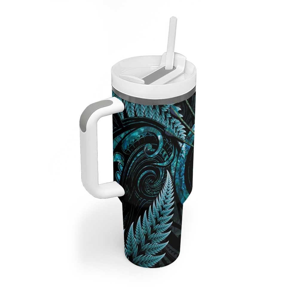 New Zealand Archery Tumbler With Handle Aotearoa Silver Fern Maori - Polynesian Pride