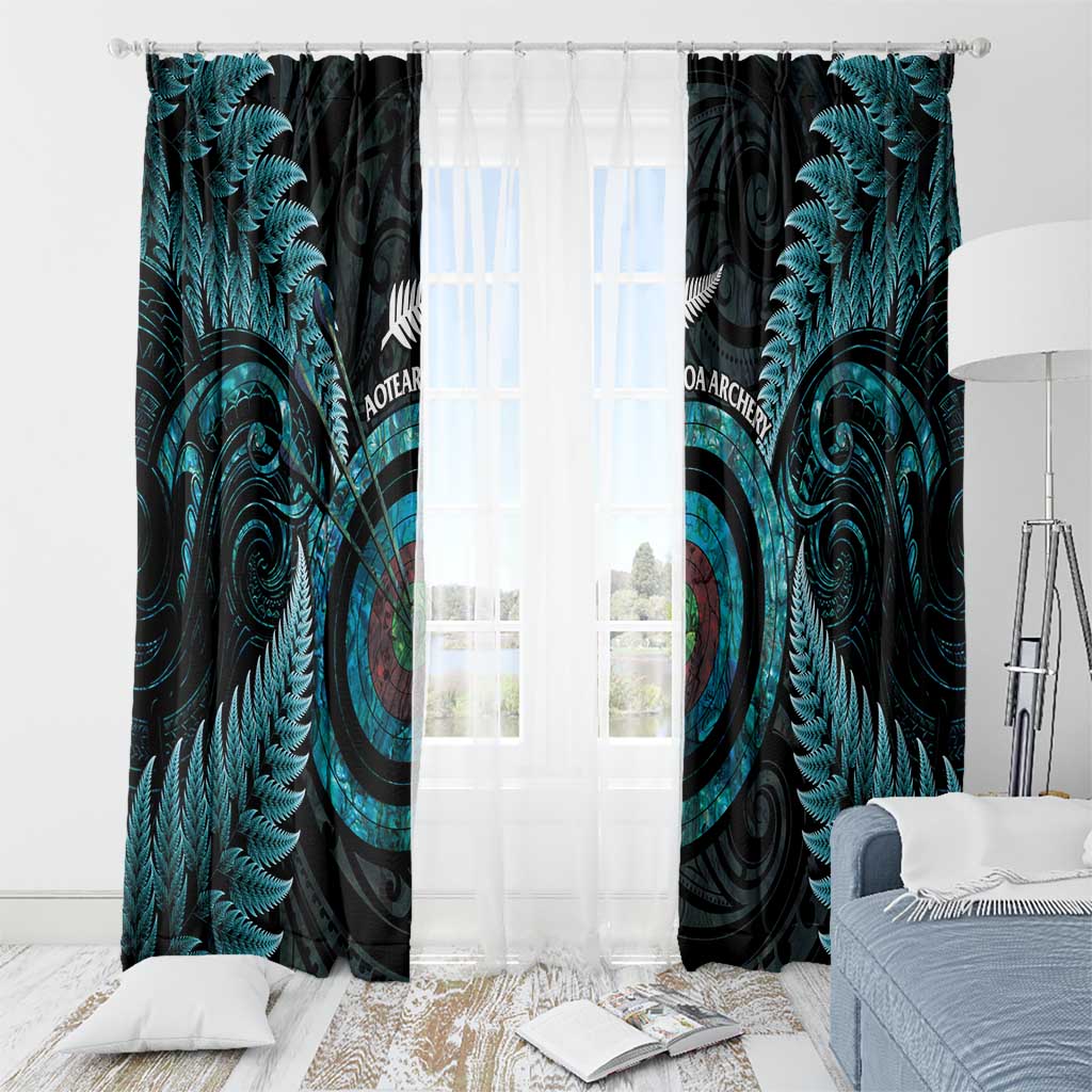 New Zealand Archery Window Curtain Aotearoa Silver Fern Maori - Polynesian Pride