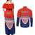 Fiji School Couples Matching Off Shoulder Maxi Dress and Long Sleeve Button Shirts Marist Brothers Fijian Tapa Pattern LT14 - Polynesian Pride