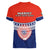 Fiji School Women V Neck T Shirt Marist Brothers Fijian Tapa Pattern LT14 - Polynesian Pride