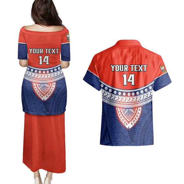 Custom Fiji Rugby Couples Matching Puletasi Dress and Hawaiian Shirt Go Fijian Tapa Arty with World Cup Vibe LT9 main image 0