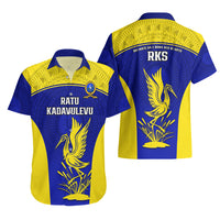 Fiji School Hawaiian Shirt Ratu Kadavulevu Heron With Fijian Tapa LT14 - Polynesian Pride