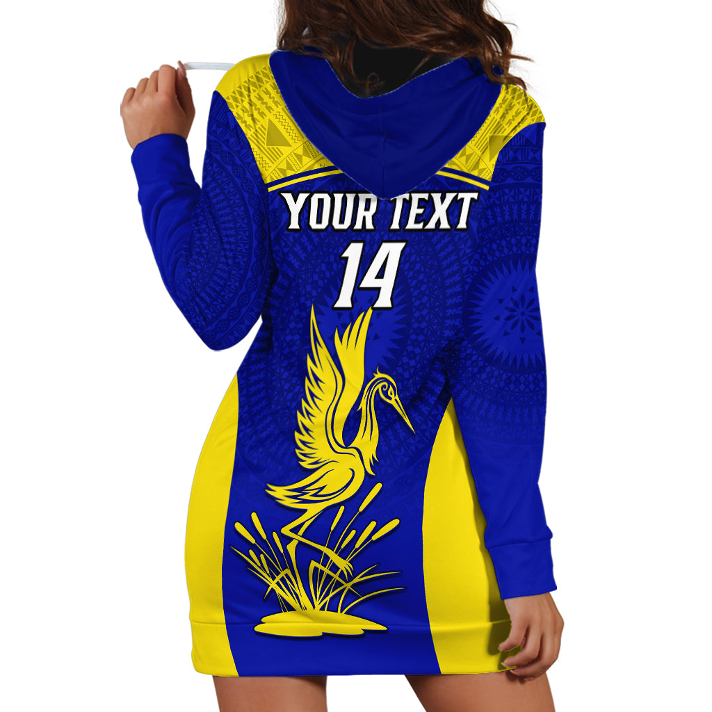 Custom Fiji School Hoodie Dress Ratu Kadavulevu Heron With Fijian Tapa LT14 - Polynesian Pride