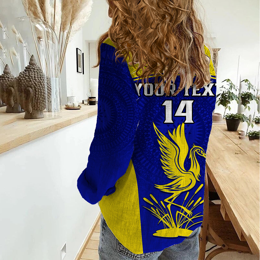 Custom Fiji School Women Casual Shirt Ratu Kadavulevu Heron With Fijian Tapa LT14 - Polynesian Pride