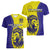 Fiji School Women V Neck T Shirt Suva Grammar Lions With Fijian Tapa LT14 - Polynesian Pride