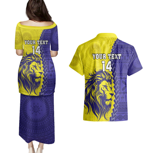 Matching Outfit For Couples Hawaii Monk Seal Puletasi Dress and Hawaiian Shirt Polynesian Kakau With Kanaka Green LT14