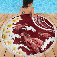 Blood Gold Polynesia Beach Blanket Polynesian Frangipani With Sea Turtles