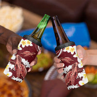 Blood Gold Polynesia 4 in 1 Can Cooler Tumbler Polynesian Frangipani With Sea Turtles