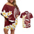Blood Gold Polynesia Couples Matching Off Shoulder Short Dress and Hawaiian Shirt Polynesian Frangipani With Sea Turtles