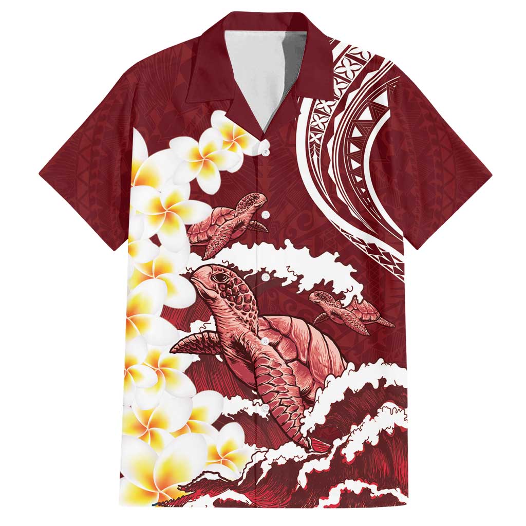 Blood Gold Polynesia Family Matching Off Shoulder Maxi Dress and Hawaiian Shirt Polynesian Frangipani With Sea Turtles