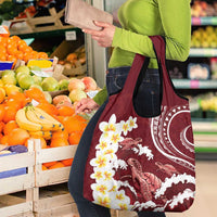 Blood Gold Polynesia Grocery Bag Polynesian Frangipani With Sea Turtles