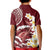 Blood Gold Polynesia Kid Polo Shirt Polynesian Frangipani With Sea Turtles
